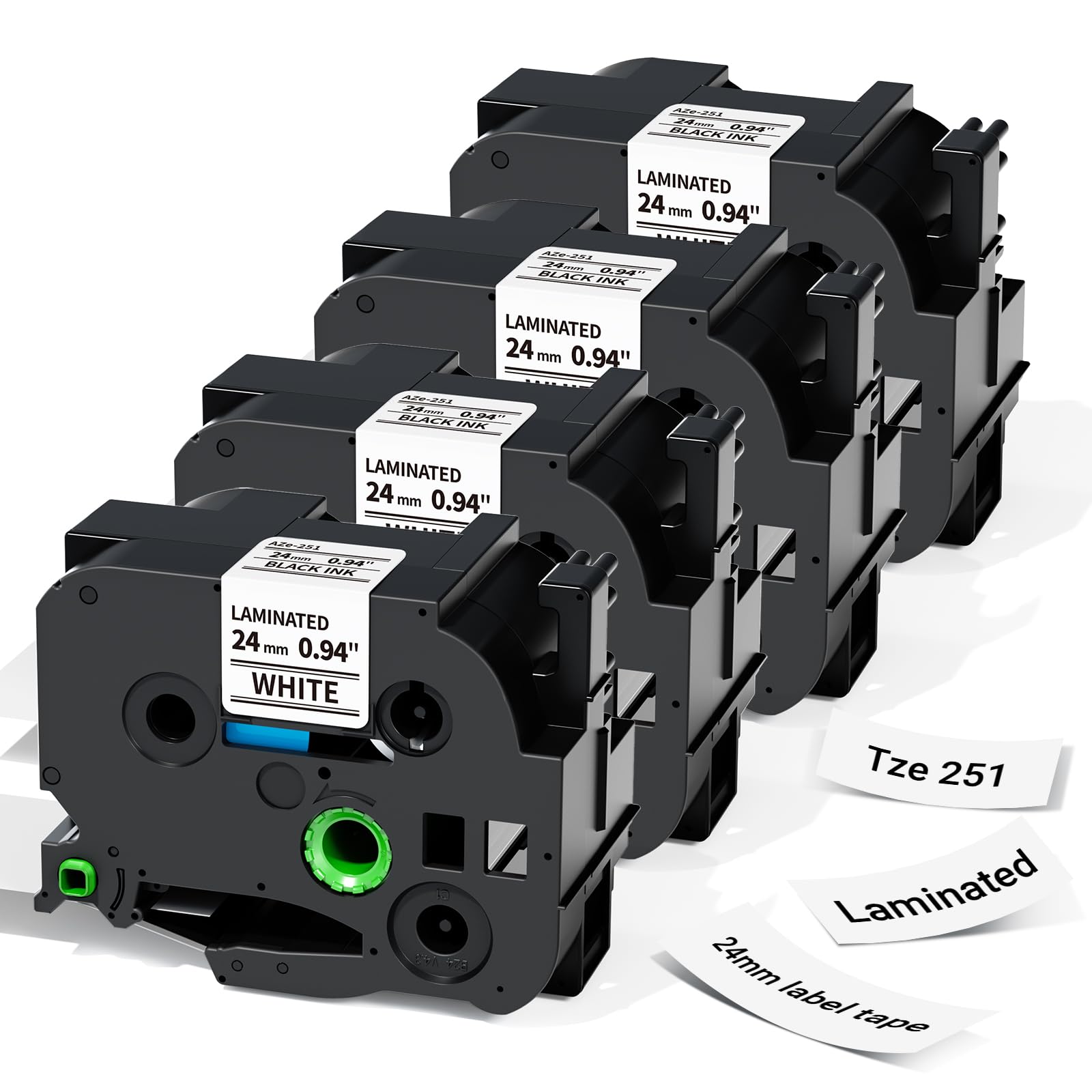 Photo 1 of Label KINGDOM TZe-251 24mm 0.94” TZ Tape Compatible with Brother P Touch 1” Laminated White Label Maker Tape for PT D610BT D600 700 P710BT PTP750W, 4-Pack Tze251