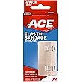 ACE 4 Inch Elastic Bandage with with Clips, Beige, Great for Leg, Shoulder and More, 1 Count