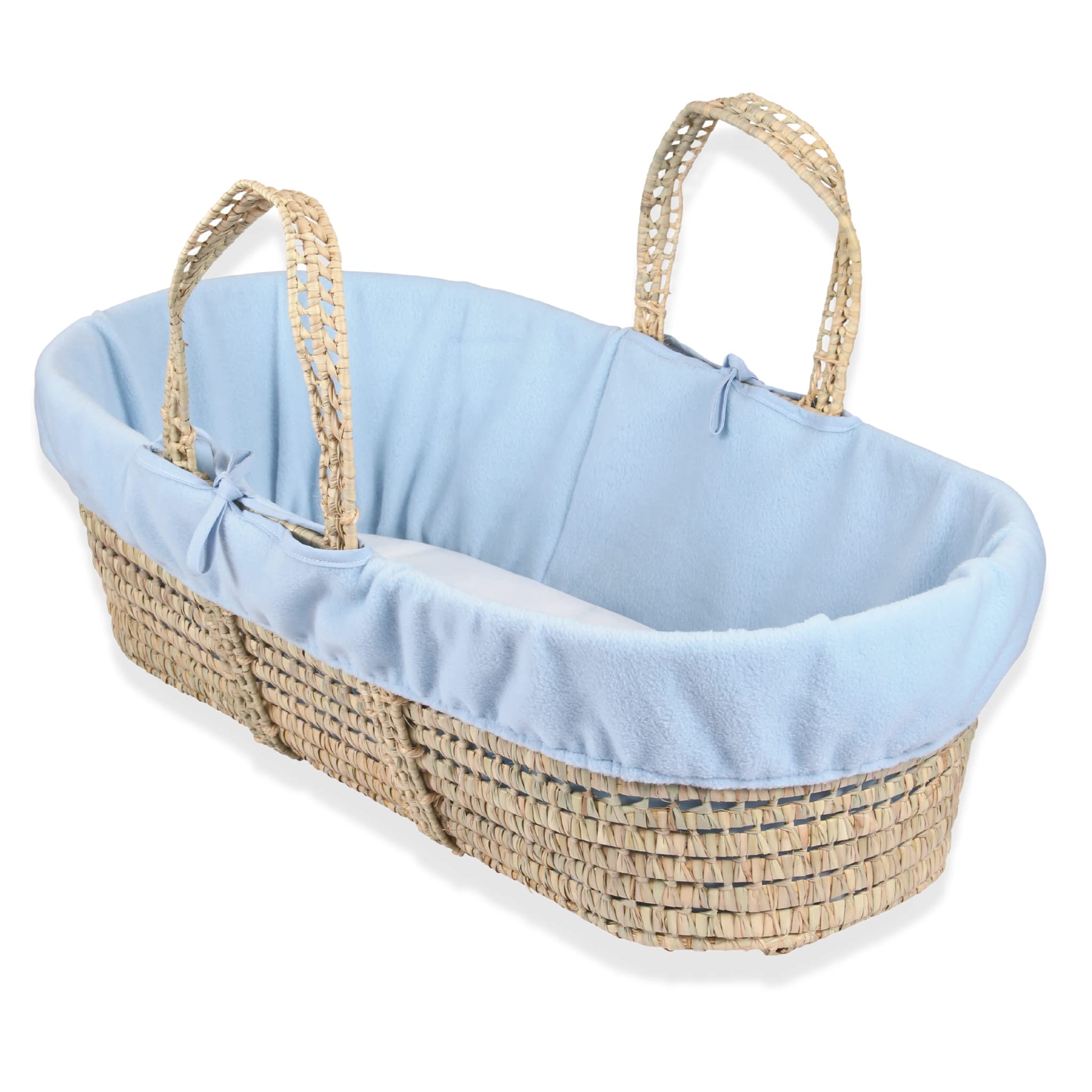 Clair de Lune Fleece Liner/Dressing for Moses/Wicker Basket (Blue)