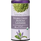 The Republic of Tea Organic Double Green Matcha Lavender, Individual Tea Bags with Japanese Matcha Tea Powder and Green Tea Leaves Blend, Natural Unbleached Bags in Reusable Canister, 36 Tea Bags