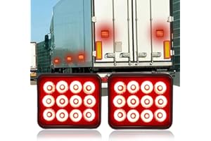 ADAURIS 2PCS Red Wireless Trailer Lights,flashing red light,Strobe Lights, Beacon strobe light,Warning Emergency beacon lights with Magnetic for Trucks Trailer Bus Tracto