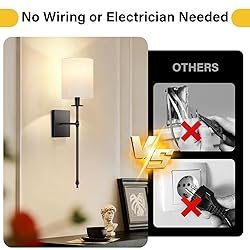 27 inch Battery Operated Wall Sconces Set of 2 with
