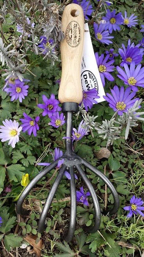 DeWit 3-Tine Cultivator with Short Handle, Works as Garden Hoe and Tiller : Hand Tillers : Garden & Outdoor