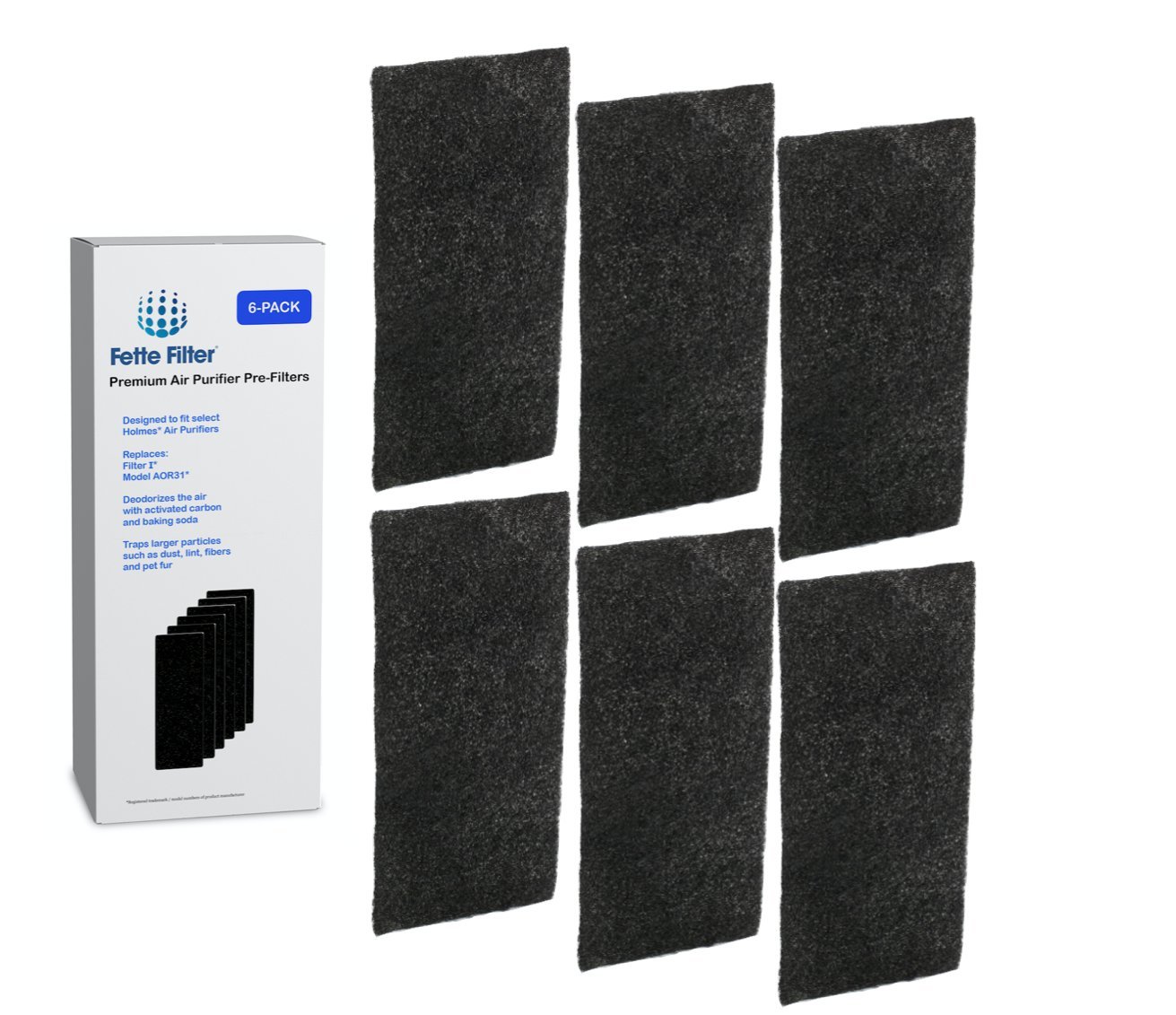 Fette Filter - Carbon Air Purifier Pre-Filters, Compatible with Holmes AOR31 Filter I