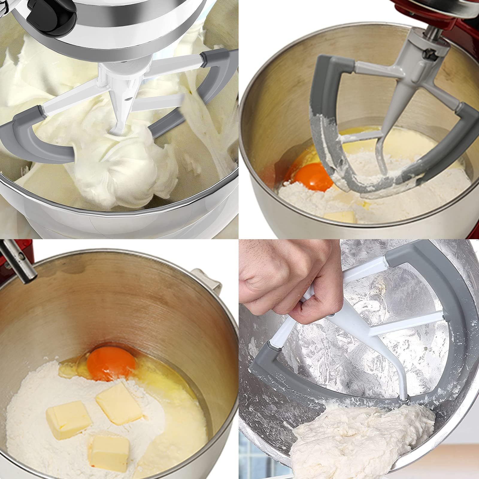 Flex Edge Beater for KitchenAid 6 Quart Bowl-Lift Stand Mixer, Flat Beater Paddle Compatible with Kitchenaid Mixer Accessories