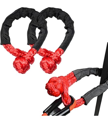 41k Lb Breaking Strength Shackles Synthetic Soft Shackles 2-Pack - 7/16" 41,000lb Breaking Strength For Off-Road Recovery Soft Shackle For Truck Jeep Recovery