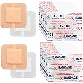 200 Pcs Adhesive Spots Bandages 1.5"*1.5" Square Adhesive Bandages Beige Skin Flexible Bandage for Wound Care and Hides Skin Spots Ideal for Small Incisions