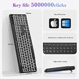 TECURS Wireless Keyboard White Backlit 2.4G UK Layout Full Size view 5