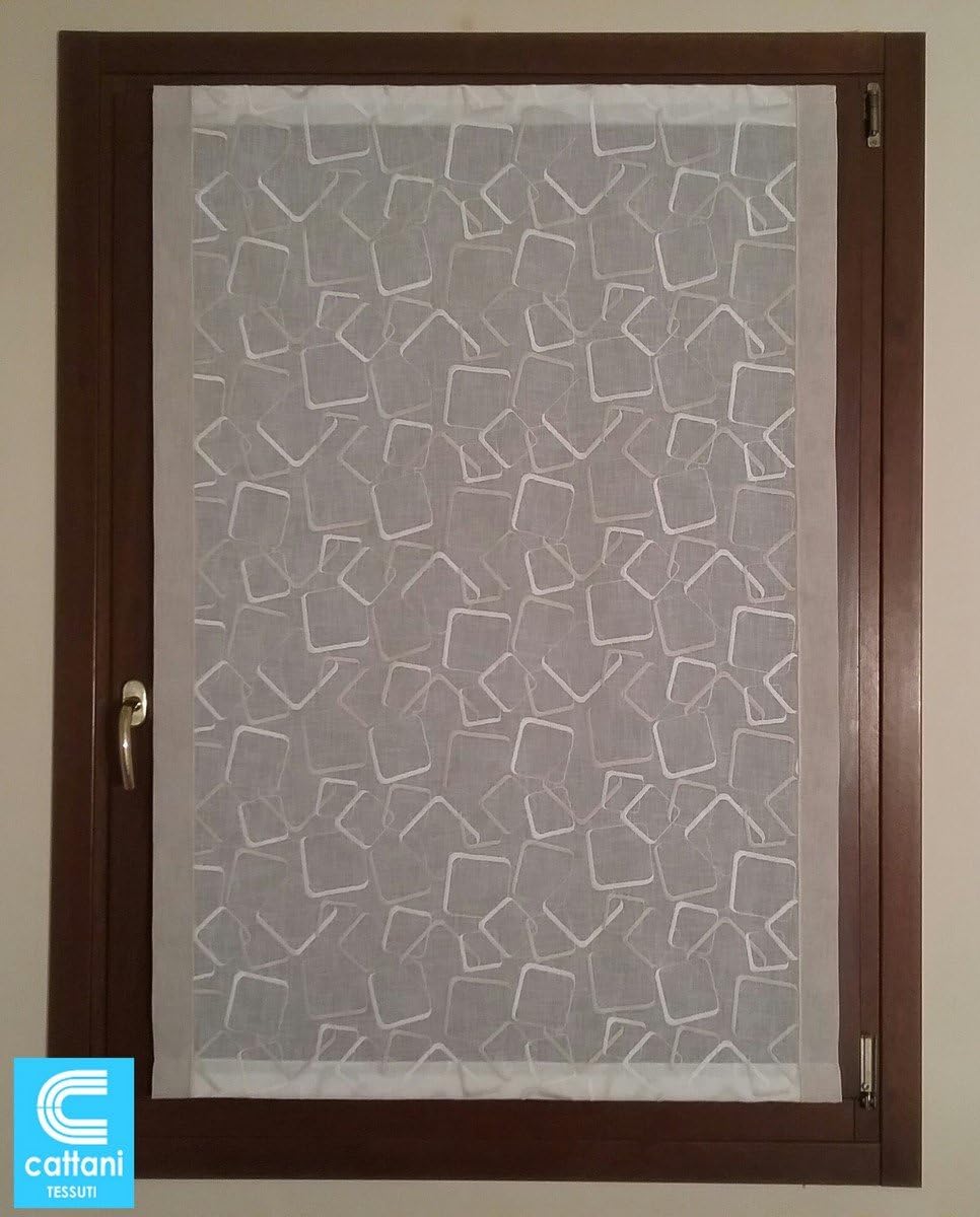 Mauro Tende Bagno – Coppia Tende A Pannello Per Finestra E Portafinestra | Confezionate E Pronte All'Uso | Colore Bianco/Tortora | VAR.1 – Misura Finestra 80x150 Cm | Personalizzabile Su Richiesta