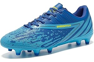 HORRSEYLLO Soccer Cleats for Men and Women Professional Football Training Shoes Outdoor Durable Firm Ground Lightweight Adult Rugby Boots