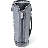 Tupkee 14oz Glass Tumbler Carrier Holder - Reusable Neoprene Insulated Pouch Sleeve with Hand Strap - Specifically Designed for the 14oz Double Wall Glass Coffee Tumbler Drink Cup