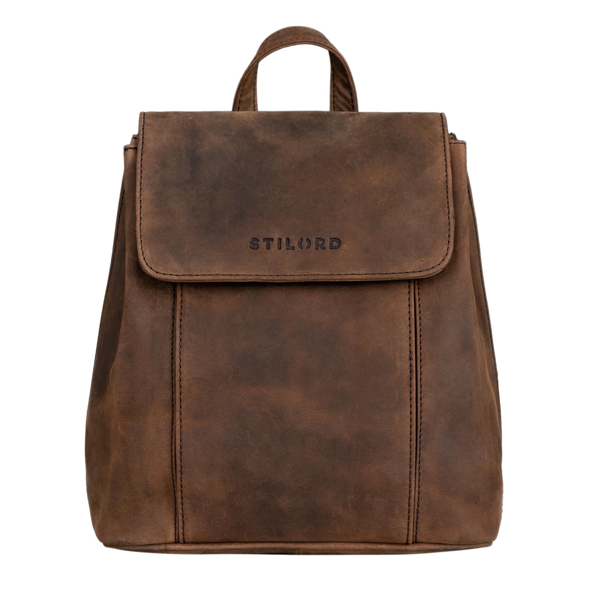 STILORD "Fiona" Leather Backpack Women – Vintage Handbag-Backpack - Elegant Daypack & Rucksack for Work, University & City Genuine Leather Colour:Sepia - Brown