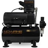 Cool Tooty Airbrush Compressor with 3L Metal Tank, 1/6 HP 110V Motor, Dual Cooling Fans, 47dB, 20&ndash;23 L/Min Airflow, Auto Start/Stop, Moisture Filter, and 1/8" to 1/4" Adapter