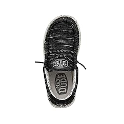 HEYDUDE Boy's Wally Youth Stretch Black Size 4