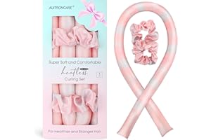 AUITRONCARE Heatless Hair Curlers for Long and Medium Hair,Silk Curls Headband with Gift Box,Satin Curling Rod Headband,No Heat Rollers to Sleep in Overnight(Pink)