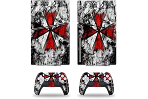 JOCHUI Console Decal Skin Umbrella RE Vinyl Sticker Compatible with PS5 Slim Disk Console Controllers Wrap Skins Classic