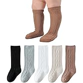 EPEIUS Baby Girl & Boy Knee High Socks - Seamless Ribbed/Cable Knit Socks for Newborn to Toddler