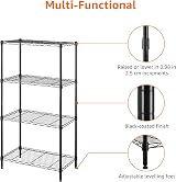 Amazon Basics 4-Shelf Narrow Storage Unit Steel Black 360 kg Capacity 4 Shelves view 6