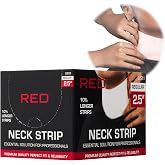 Red by Kiss Premium Barber Neck Strips, Soft, Absorbent, Disposable Neck Strips for Hair Cutting, Barber Shop Supplies, Anti-Slip, Secure Fit, Hygienic Haircut Accessories (2.5 Inch)