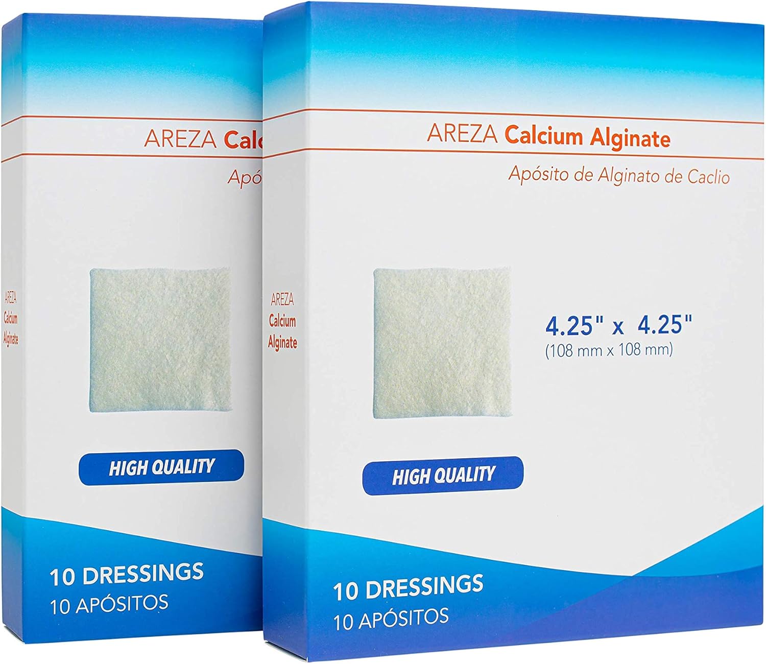 Calcium Alginate 4.25" x 4.25" 10/Box (10 Wound Dressings per Box) One Box by Areza Medical: Health & Personal Care