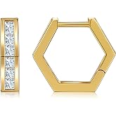 Gacimy Gold Huggie Earrings for Women 14K Gold Plated, 1/2 Inch Small Hoop Earrings for Women with Cubic Zirconia