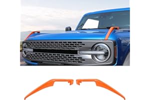 SQQP Engine Hood Hinge Cover Compatible with 2021-2025 Ford Bronco,Trail Sights Trim 2Pcs Kit Exterior Decorative Accessories(Orange)