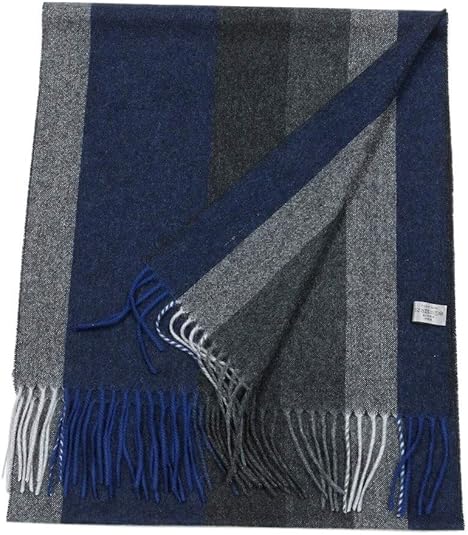 Amazon J Press Jプレス ストライプ カシミヤ100 フリンジマフラー 青 シューズ バッグ