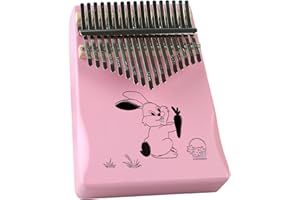 LYDESY Kalimba Thumb Piano 21Keys Kit Professional Tuned Calimba Portable 17Keys Finger Piano Kit Birthday Festival Gifts For Kids Adults Music Lovers Beginner (Rabbit Pink Color, 17 Keys)