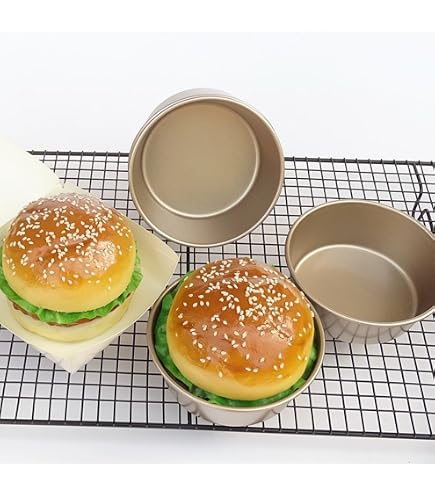 6-Pack Non-Stick Air Fryer Muffin Pans – 4-Inch Round Baking Tins For Muffins, Pies, Burger Buns, Mini Cakes