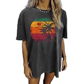 Oversized Tshirts for Women Wildflower Graphic Tees Hiking Crewneck Short Sleeve Clothes Casual Loose Hawaii Tops