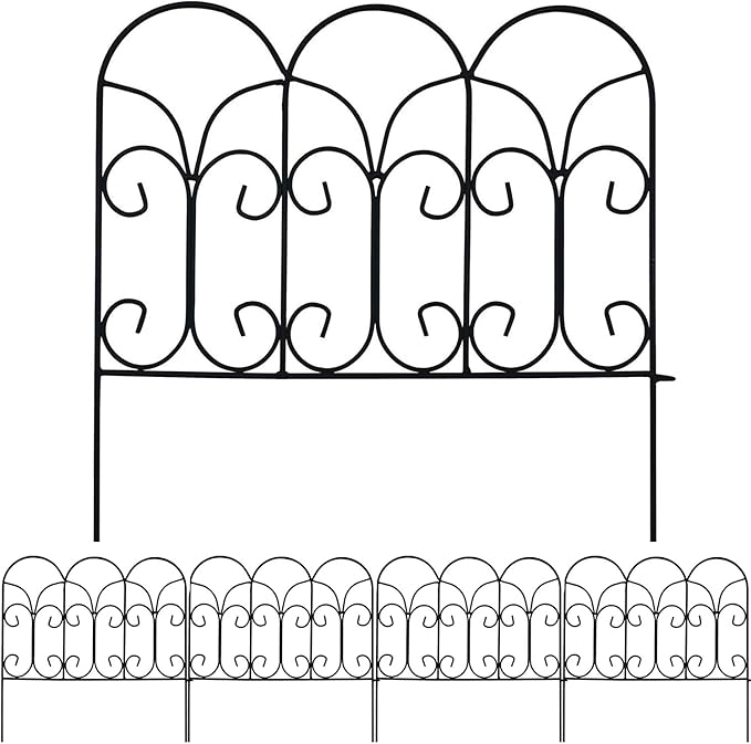 Amagabeli Decorative Garden Fence Coated Metal Outdoor