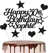 EDSG Personalised Happy Birthday Cake Topper Glitter Card 160x108mm