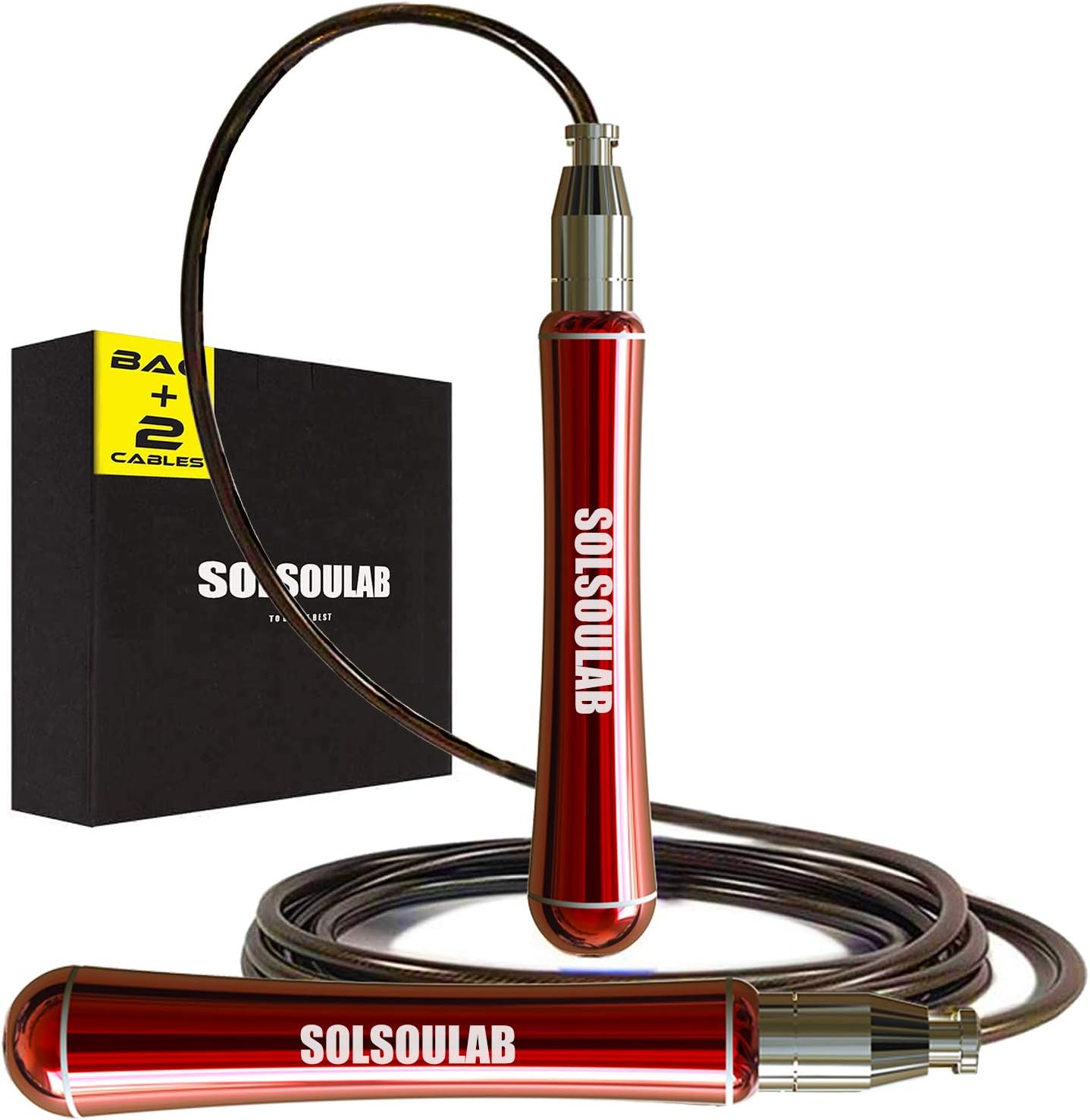 SOLSOULAB Jump Rope for Workout, Premium Quality with Self-Locking Adjustable Design, Skipping Rope for Fitness, Boxing Jumping Rope for Women and Men : Sports & Outdoors