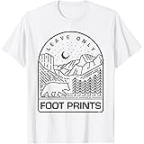 National Park Leave Only Foot Prints Motivational Mountain T-Shirt