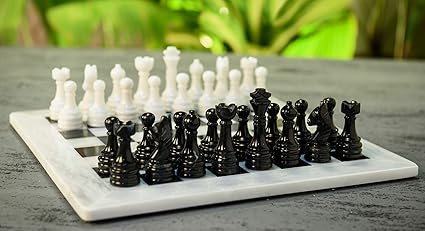 marble chess set with storage