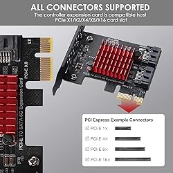 MZHOU 2 SATA Expansion Card, PCI-E 3.0 GEN3 JMICRON