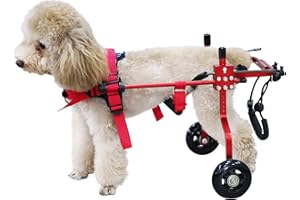 JNAB HobeyHove Adjustable Dog Wheelchair for Back Legs，Pet/Doggie Doggy Wheelchairs with Disabled Hind Legs Walking (XS-Red)