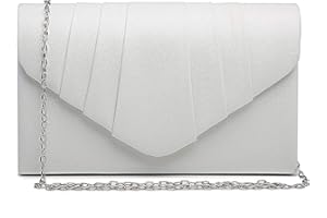 Dasein Women's Evening Bag Pleated Envelope Clutch Handbag Wedding Party Bridal Purse