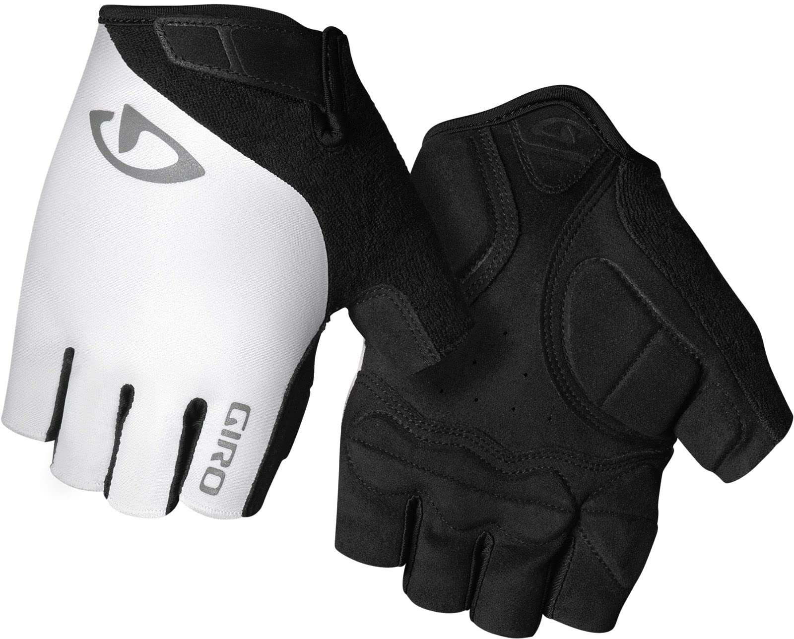 Giro Jag Cycling Gloves - Entry-Level Performance with Plush EVA Padding, Super Fit Ergonomic Design, Construction for Comfort and Fit, Color: White, Size: M