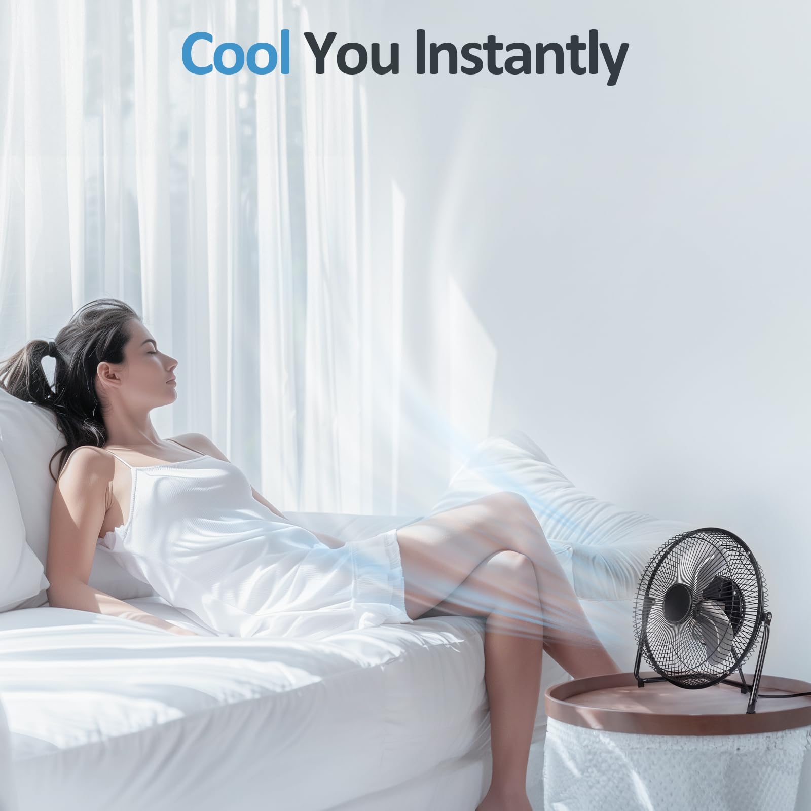 BEESTAR Floor Fan,3-Speed Portable Metal Fan, Fan Quiet for Home,Floor Fan with Adjustable Tilt for Home Office Bedroom,Black (9 INCH)