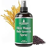 Hair Thickness Maximizer Rice Water for Hair Growth Spray 4oz. Vegan Leave In Conditioner For Women, Men. Strengthens & Hydrates Thinning, Dry Hair for a Healthier-Looking Scalp