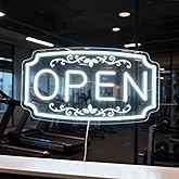 LED Neon Open Signs for Business Window Wall Door, Light Up Open Lights Sign for Bar Coffee Restaurant Barber Salon Club Retail Commercial Wall Decor