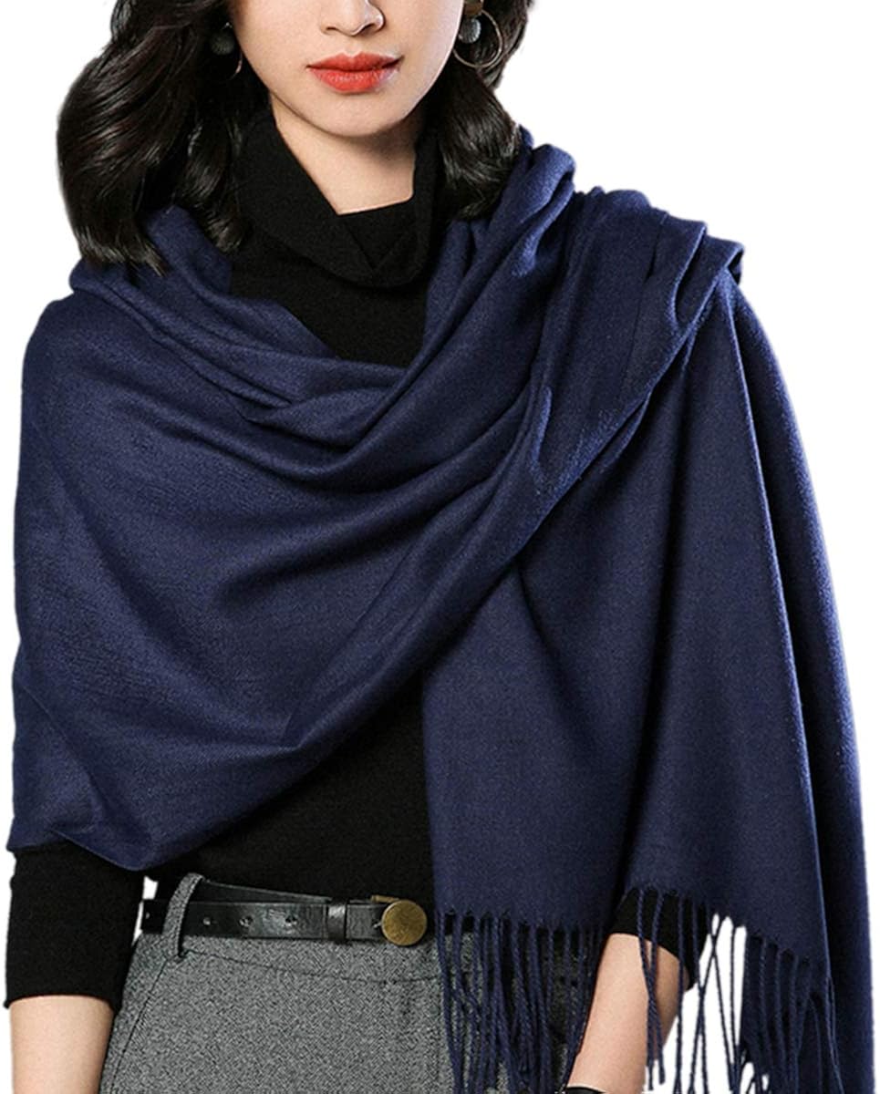 Womens Winter Scarf Cashmere Feel Pashmina Shawl Wraps Soft Warm Blanket Scarves for Women