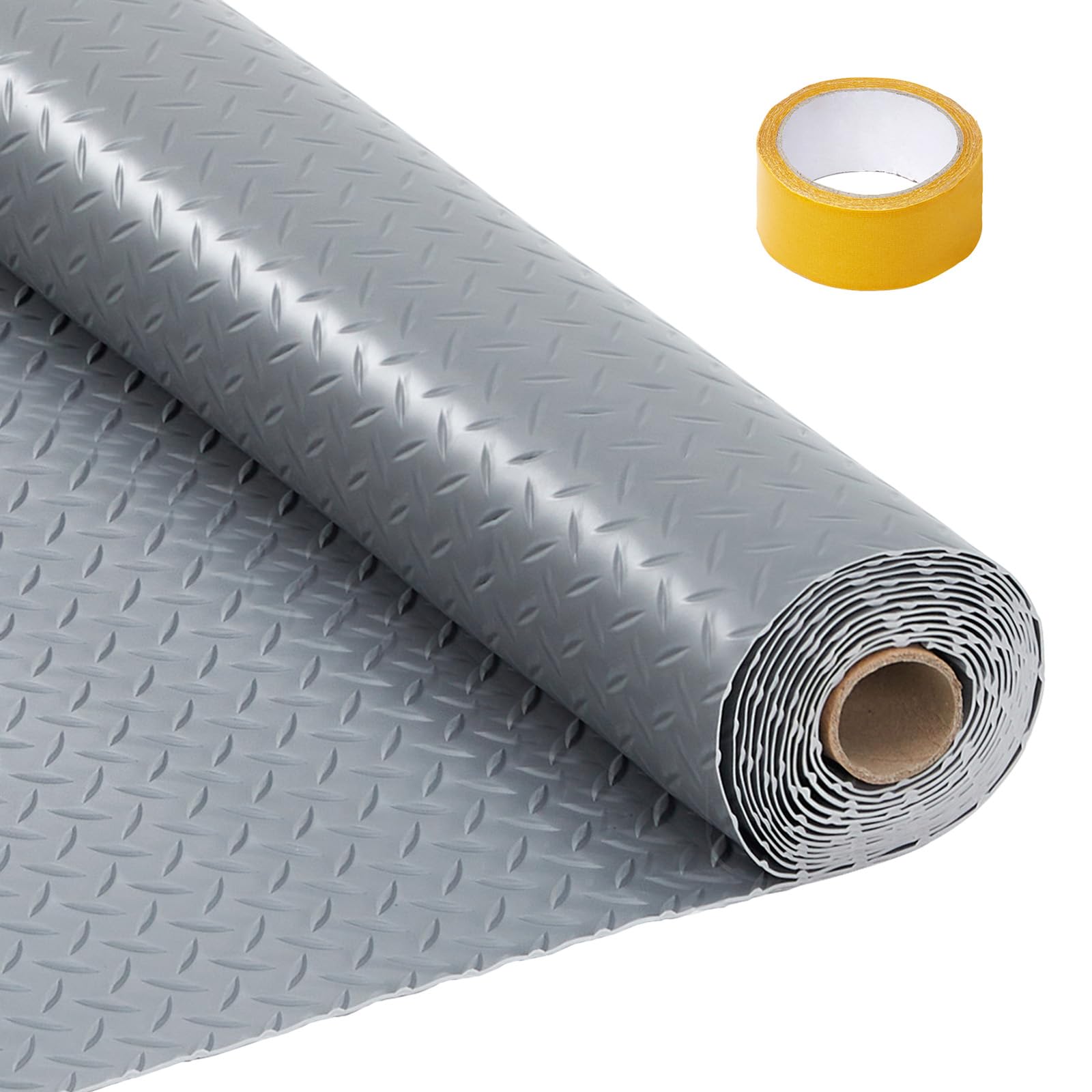 Photo 1 of 7.5x20 FT Garage Floor Mat for Cars, 2.8mm Thickened PVC Non-Slip Garage Mat Roll, Diamond Plate Floor Protection for Indoor Use, Under SUV Truck Van Parking, Garage Floor Covering