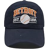 Jvnzaleu Embroidered City Washed Baseball Cap Adjustable Cotton Fans Baseball Hat for Men Women