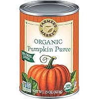 Farmer's Market Foods Canned Organic Pumpkin Puree, 15 Ounce (Pack of 12)