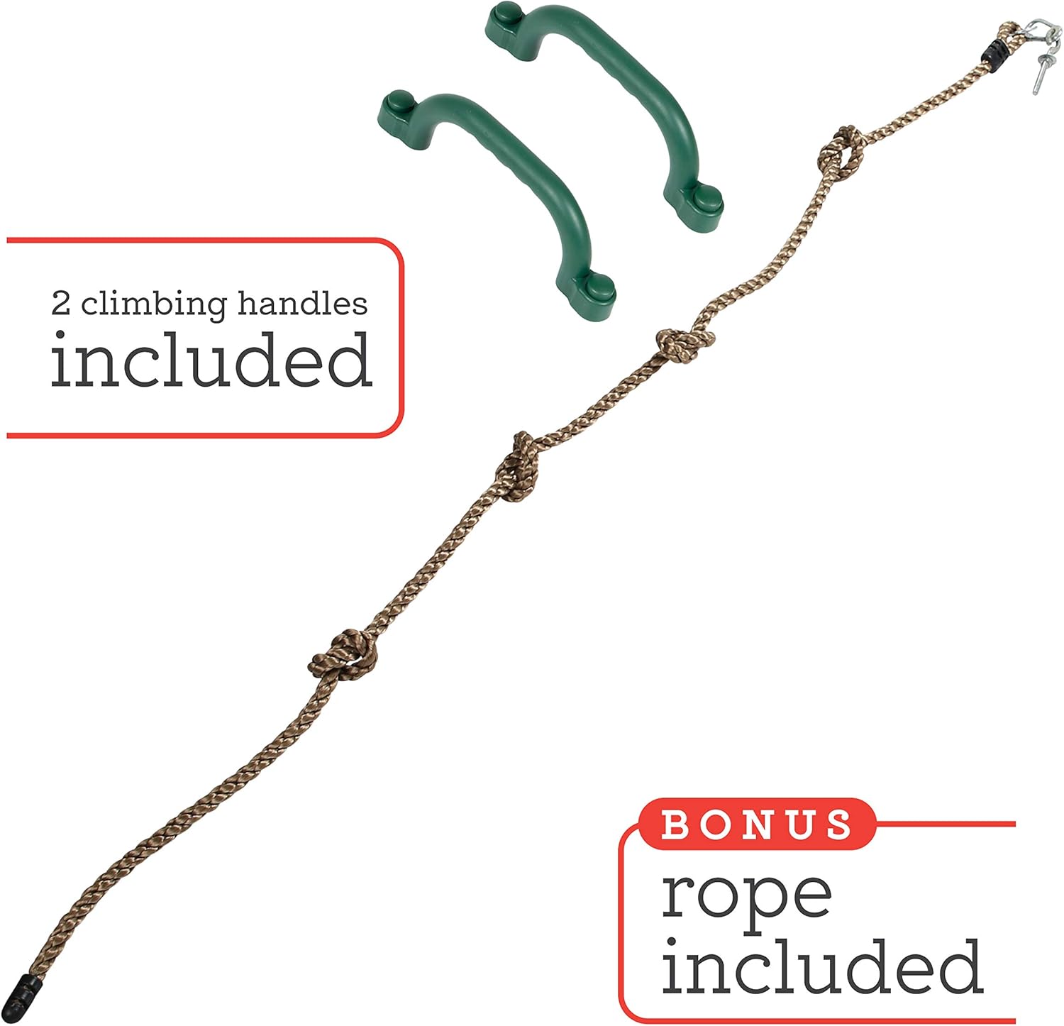 Milliard DIY Rock Climbing Holds Set with 8 Foot Knotted Rope (25 Pc. Kit) Kids Indoor and Outdoor Play Set Use, Includes Mounting Screws, Handles and Hooks.: Toys & Games