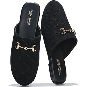 Project Cloud 100% Genuine Leather Flats for Women - Womens Mules (Cassidy) | Horse Bit Mules for Women with Memory Foam Inso