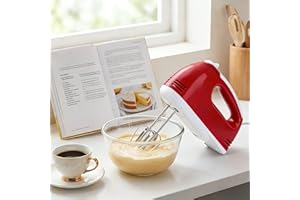 Powerful 7 Speed Hand Mixer – Stainless Steel Beaters, Easy Eject, Quite Running for Dessert Making Fans - RED