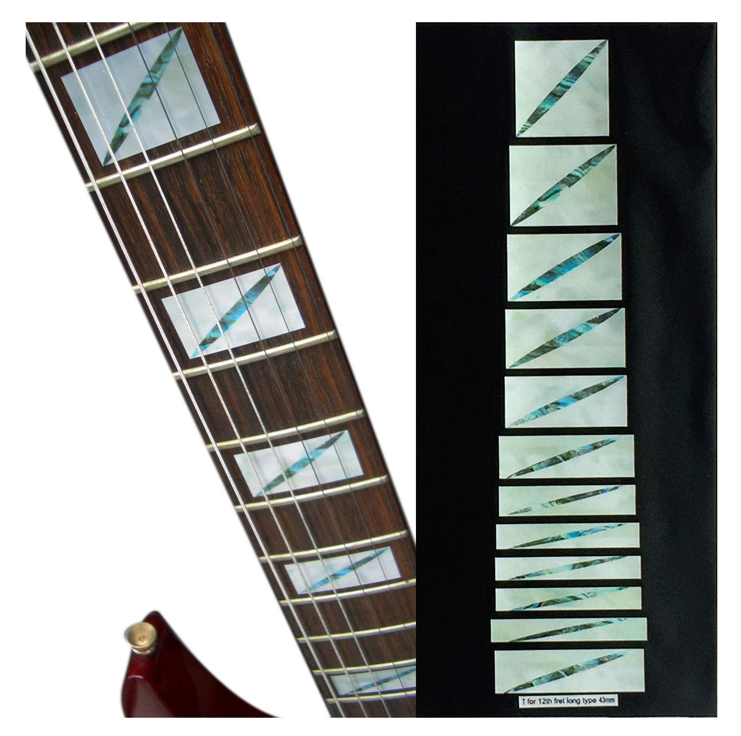Inlay Sticker Fret Markers for Guitars - Ibanez Split Blocks,F-038SB-WT